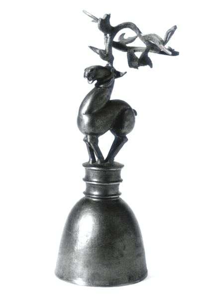 Csodaszarvas, 1999 (viaszveszejtéses öntés, bronz, 32 cm)
